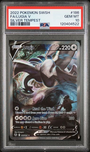 2022 POKEMON SWORD & SHIELD SILVER TEMPEST #186 FA/LUGIA V SILVER TEMPEST (ONLINE ORDER ONLY)