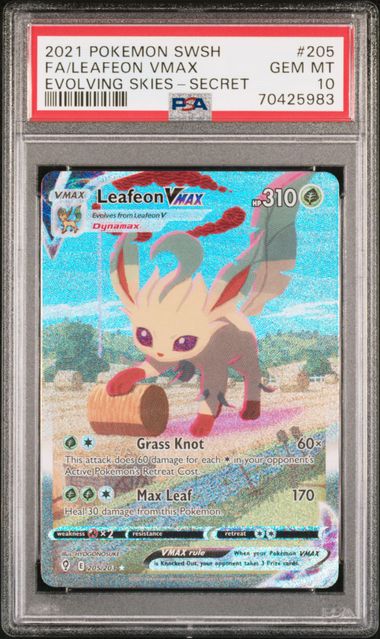 2021 POKEMON SWORD & SHIELD EVOLVING SKIES #205 FA/LEAFEON VMAX EVOLVING SKIES-SECRET (ONLINE ORDER ONLY)