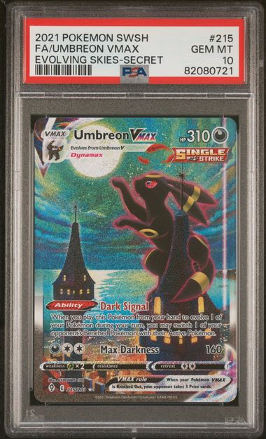2021 POKEMON SWORD & SHIELD EVOLVING SKIES #215 FA/UMBREON VMAX EVOLVING SKIES-SECRET (ONLINE ORDER ONLY)
