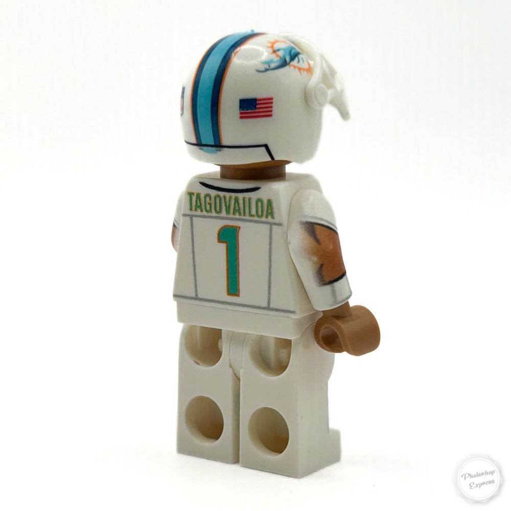 #1 QB Tua Dolphins Football Player Minifig - B3 Customs (Online Order Only)