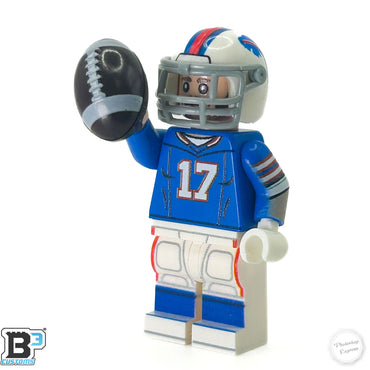 #17 QB Bills Football Player Minifig made using LEGO parts - B3 Customs (Online Order Only)