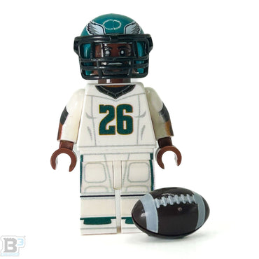 #26 RB Barkley Eagles Football Player Minifig made using LEGO parts - B3 Customs (Online Order Only)