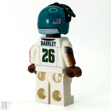 #26 RB Barkley Eagles Football Player Minifig made using LEGO parts - B3 Customs (Online Order Only)