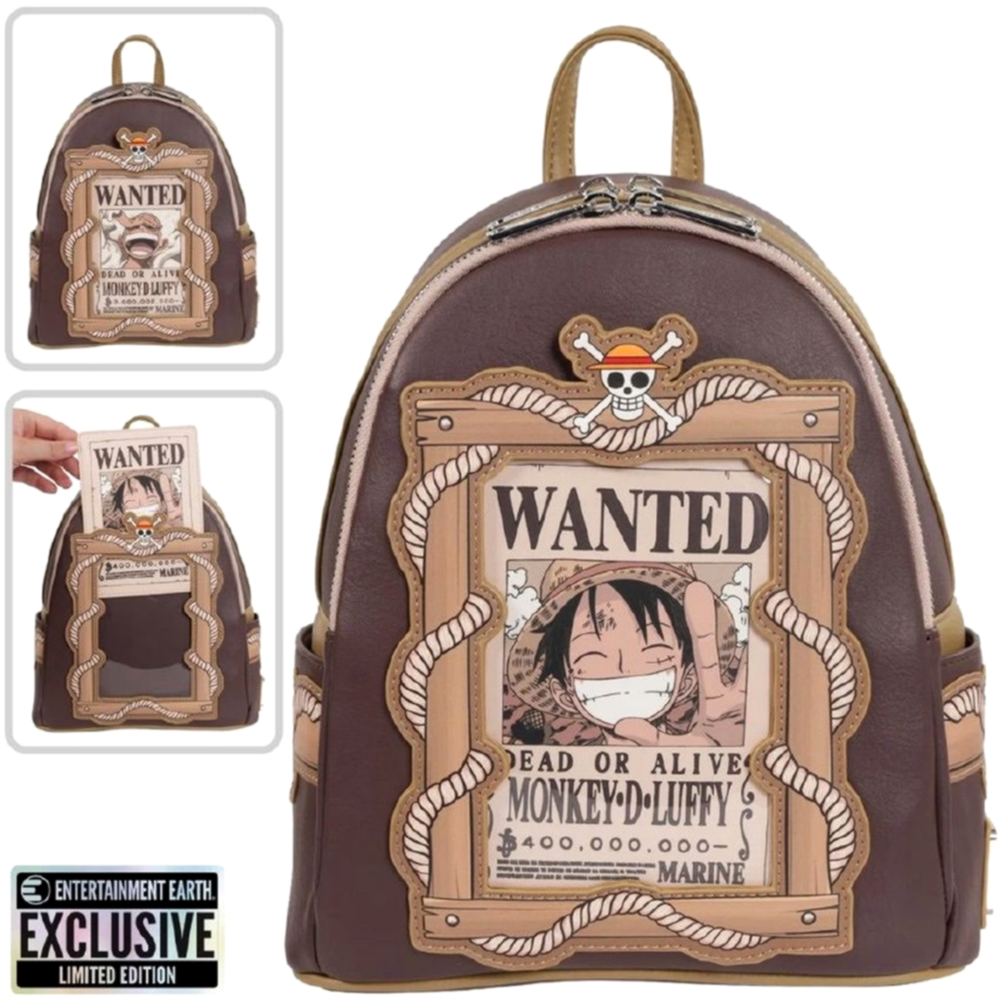 Loungefly x One Piece Wanted Dead or Alive Monkey D. Luffy Mini-Backpack - Entertainment Earth Exclusive (ONLINE ORDER ONLY)