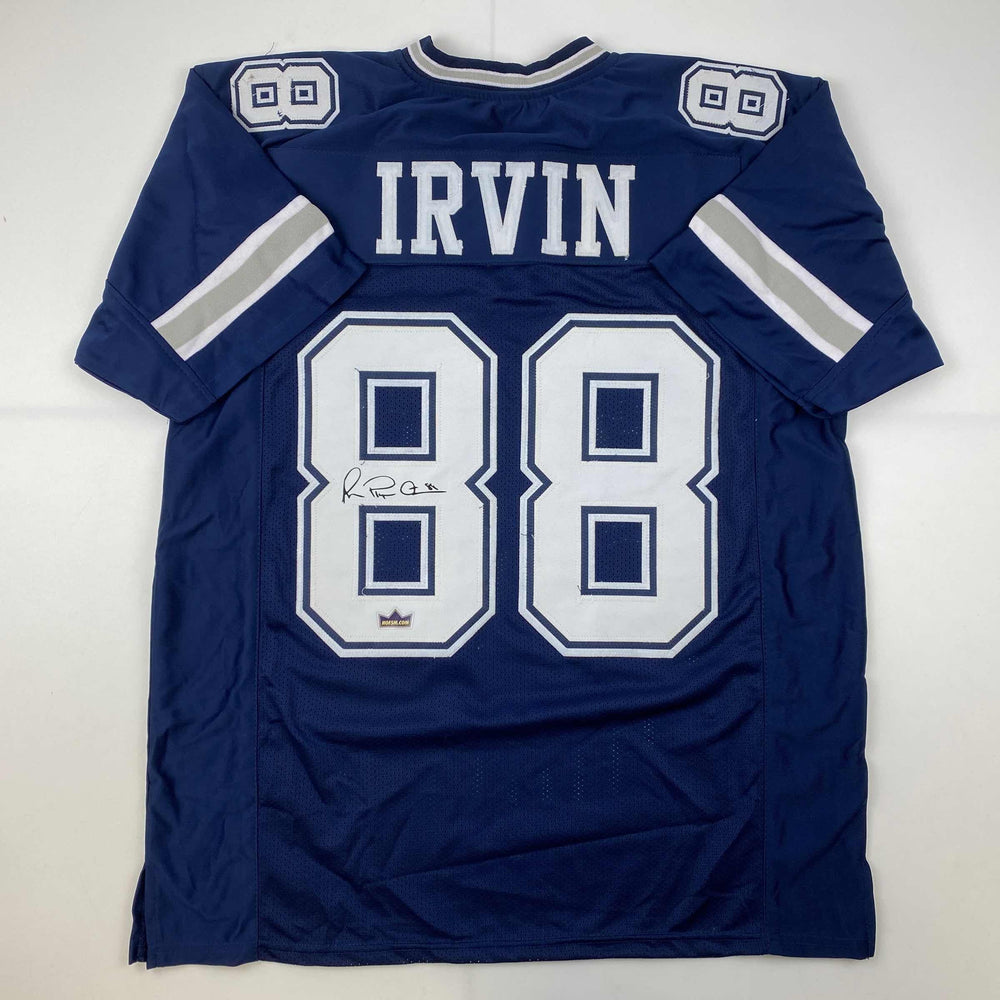 Facsimile Autographed Michael Irvin Dallas Blue Reprint Laser Auto Football Jersey Size Men's XL (ONLINE ORDER ONLY)