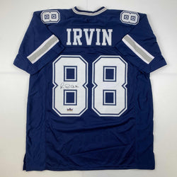 Facsimile Autographed Michael Irvin Dallas Blue Reprint Laser Auto Football Jersey Size Men's XL (ONLINE ORDER ONLY)