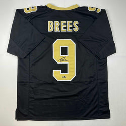 Facsimile Autographed Drew Brees New Orleans Black Reprint Laser Auto Football Jersey Size Men's XL (ONLINE ORDER ONLY)