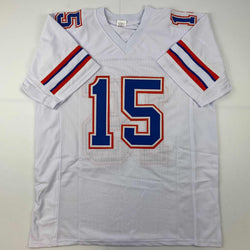 Facsimile Autographed Tim Tebow Florida White Reprint Laser Auto College Football Jersey Size Men's XL (ONLINE ORDER ONLY)