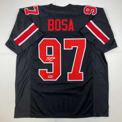 Facsimile Autographed Nick Bosa Ohio State Black Reprint Laser Auto College Football Jersey Size Men's XL (ONLINE ORDER ONLY)
