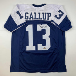 Facsimile Autographed Michael Gallup Dallas Thanksgiving Day Reprint Laser Auto Football Jersey Size Men's XL (ONLINE ORDER ONLY)