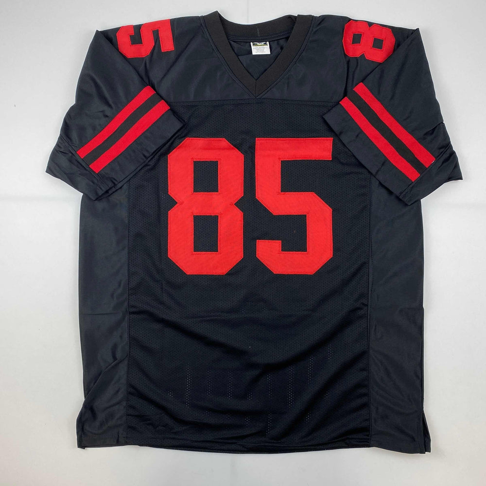 Facsimile Autographed George Kittle San Francisco Black Reprint Laser Auto Football Jersey Size Men's XL (ONLINE ORDER ONLY)