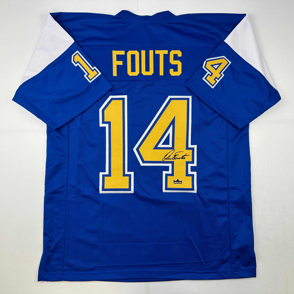 Facsimile Autographed Dan Fouts San Diego Blue Reprint Laser Auto Football Jersey Size Men's XL (ONLINE ORDER ONLY)