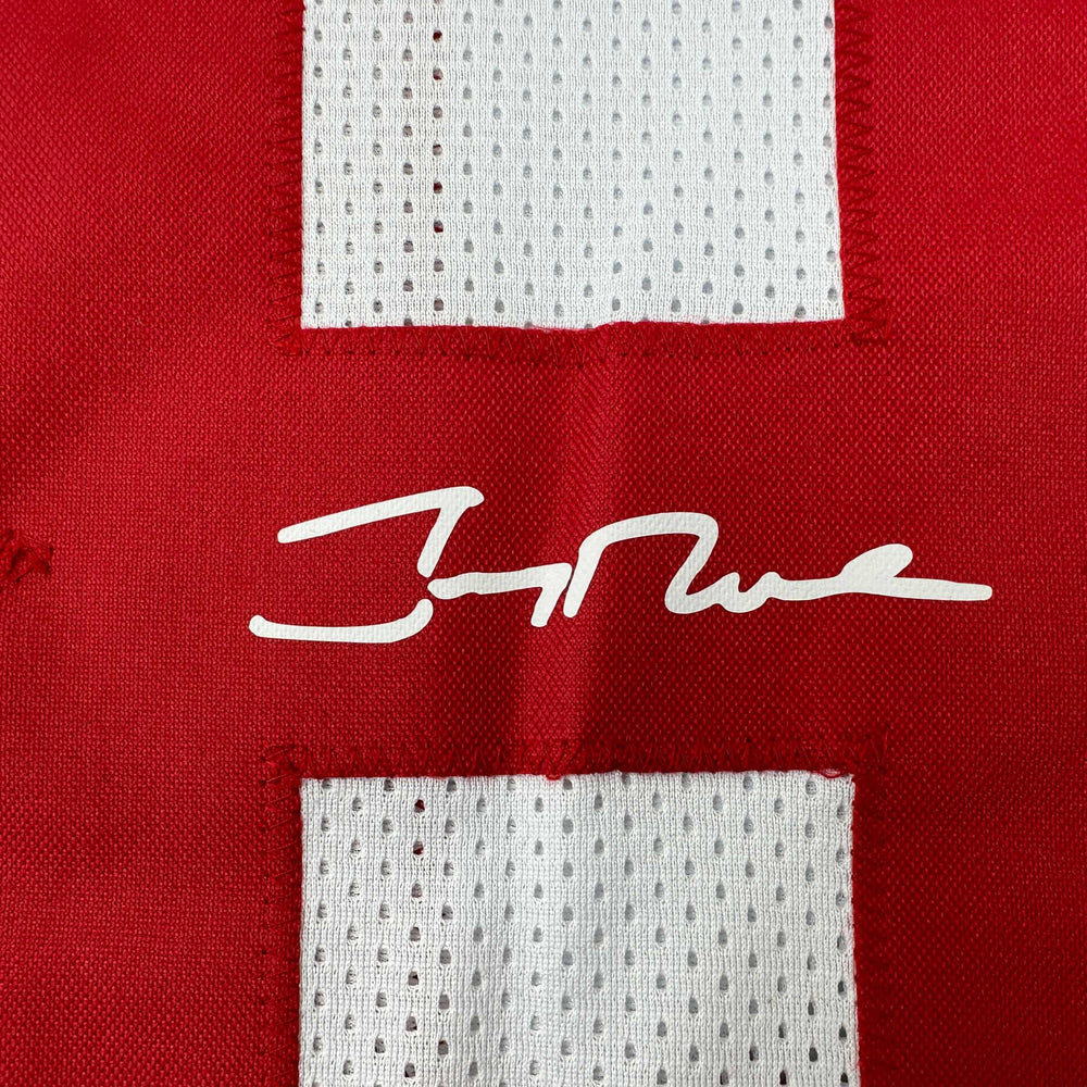 Facsimile Autographed Jerry Rice San Francisco White Reprint Laser Auto Football Jersey Size Men's XL (ONLINE ORDER ONLY)