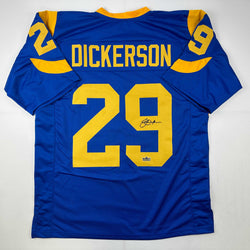 Facsimile Autographed Eric Dickerson Los Angeles LA Royal Blue Retro Reprint Laser Auto Football Jersey Size Men's XL (ONLINE ORDER ONLY)