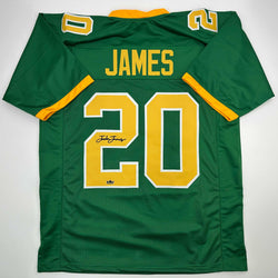 Facsimile Autographed Jordan James Oregon Green Reprint Laser Auto College Football Jersey Size Men's XL (ONLINE ORDER ONLY)