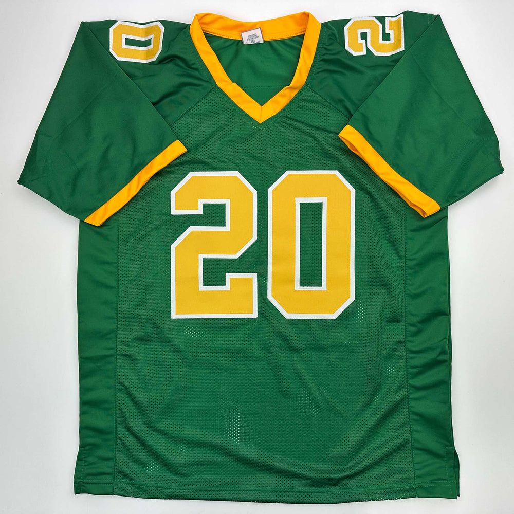 Facsimile Autographed Jordan James Oregon Green Reprint Laser Auto College Football Jersey Size Men's XL (ONLINE ORDER ONLY)
