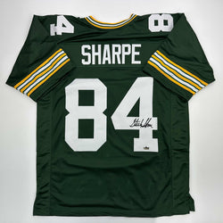 Facsimile Autographed Sterling Sharpe Green Bay Green Reprint Laser Auto Football Jersey Size Men's XL (ONLINE ORDER ONLY)