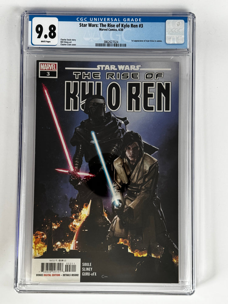 STAR WARS THE RISE OF KYLO REN #3 1ST APPEARANCE OF AVAR KRISS IN CAMEO CLAYTON CRAIN VAR CGC 9.8 BLUE LABEL [IN STOCK] (ONLINE ORDER ONLY)