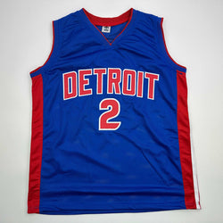 Facsimile Autographed Cade Cunningham Detroit Blue Reprint Laser Auto Basketball Jersey Size Men's XL (ONLINE ORDER ONLY)