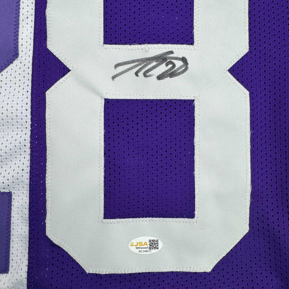 Autographed/Signed Adrian Peterson Minnesota Split Football Jersey JSA COA