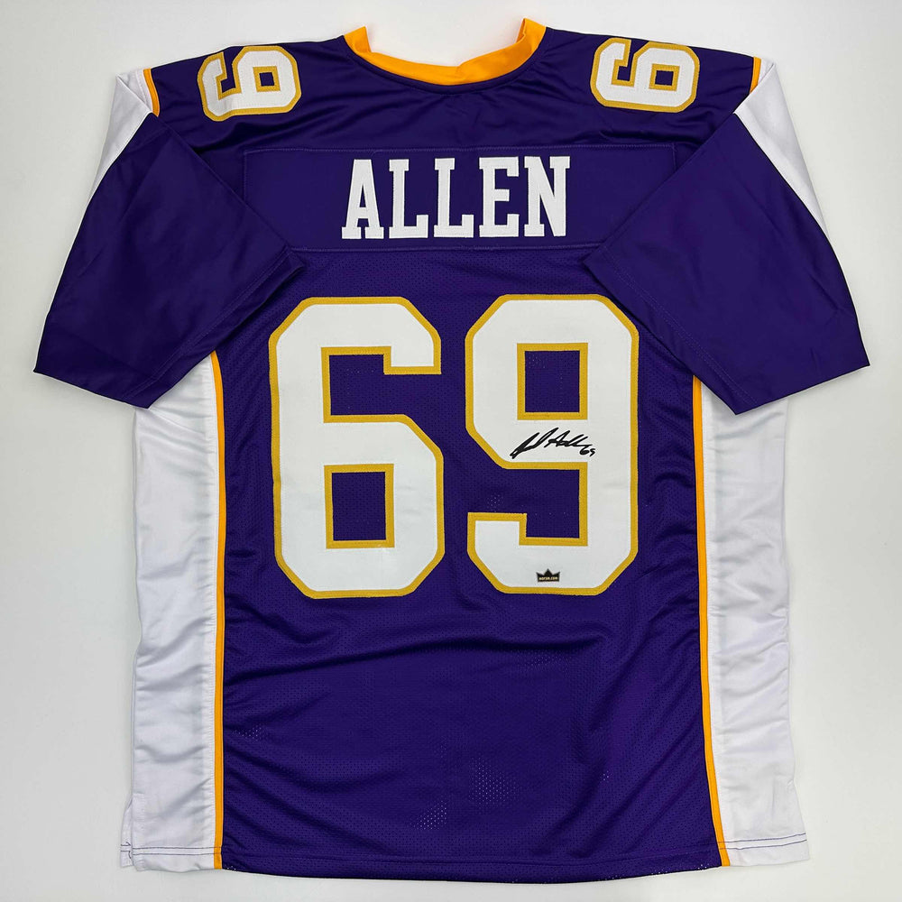 Facsimile Autographed Jared Allen Minnesota Purple Reprint Laser Auto Football Jersey Size Men's XL (ONLINE ORDER ONLY)