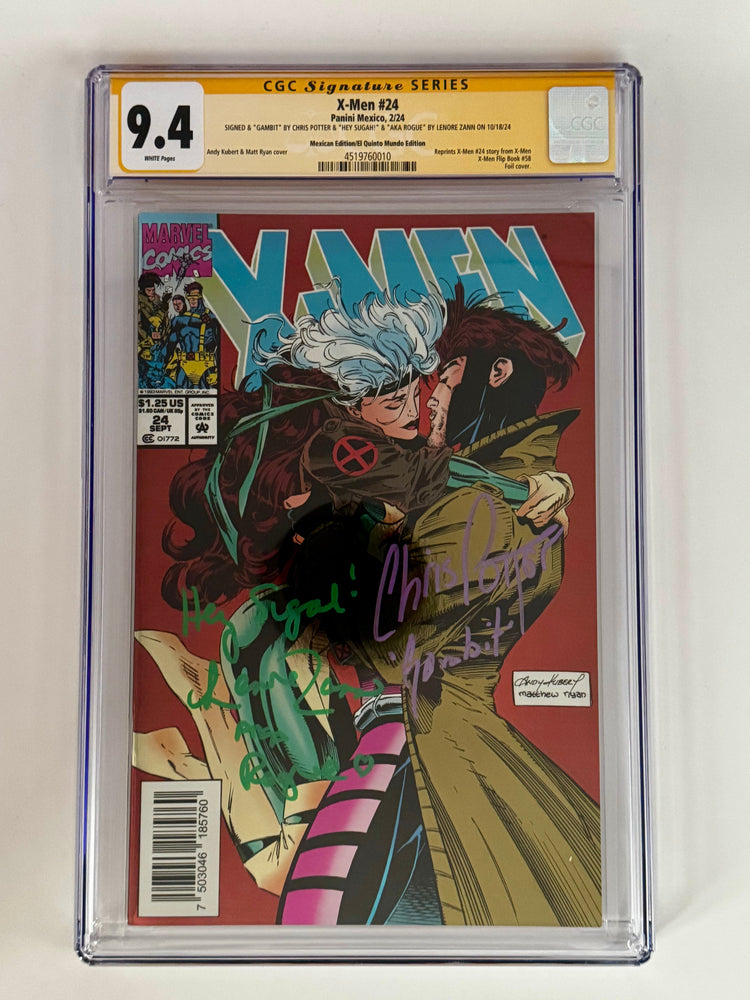 X-MEN #24 MEXICO FOIL FACSIMILE DOUBLE SIGNED CHRIS POTTER & LENORE ZANN CGC 9.4 SS YL (ONLINE ORDER ONLY)