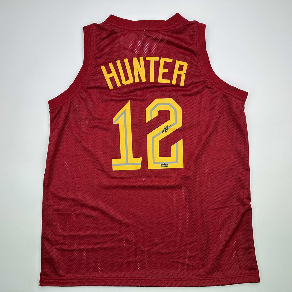 Facsimile Autographed De’Andre Hunter Cleveland Red Reprint Laser Auto Basketball Jersey Size Men's XL (ONLINE ORDER ONLY)