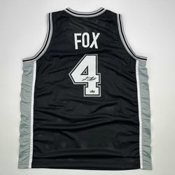 Facsimile Autographed De'Aaron Fox San Antonio Black Reprint Laser Auto Basketball Jersey Size Men's XL (ONLINE ORDER ONLY)