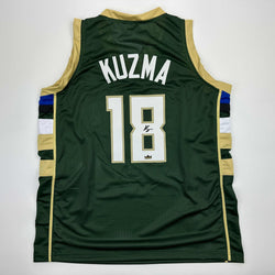 Facsimile Autographed Kyle Kuzma Milwaukee Green Reprint Laser Auto Basketball Jersey Size Men's XL (ONLINE ORDER ONLY)