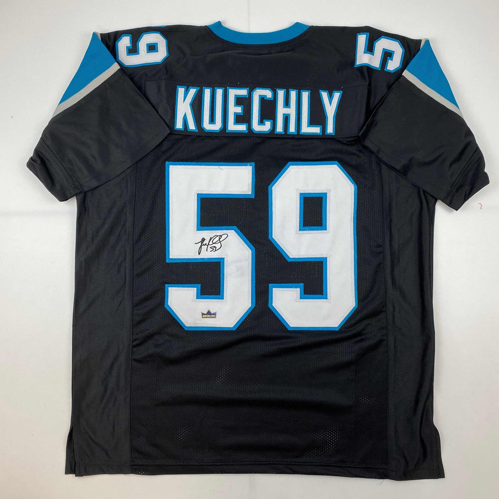 Facsimile Autographed Luke Kuechly Carolina Black Reprint Laser Auto Football Jersey Size Men's XL (ONLINE ORDER ONLY)