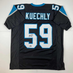 Facsimile Autographed Luke Kuechly Carolina Black Reprint Laser Auto Football Jersey Size Men's XL (ONLINE ORDER ONLY)