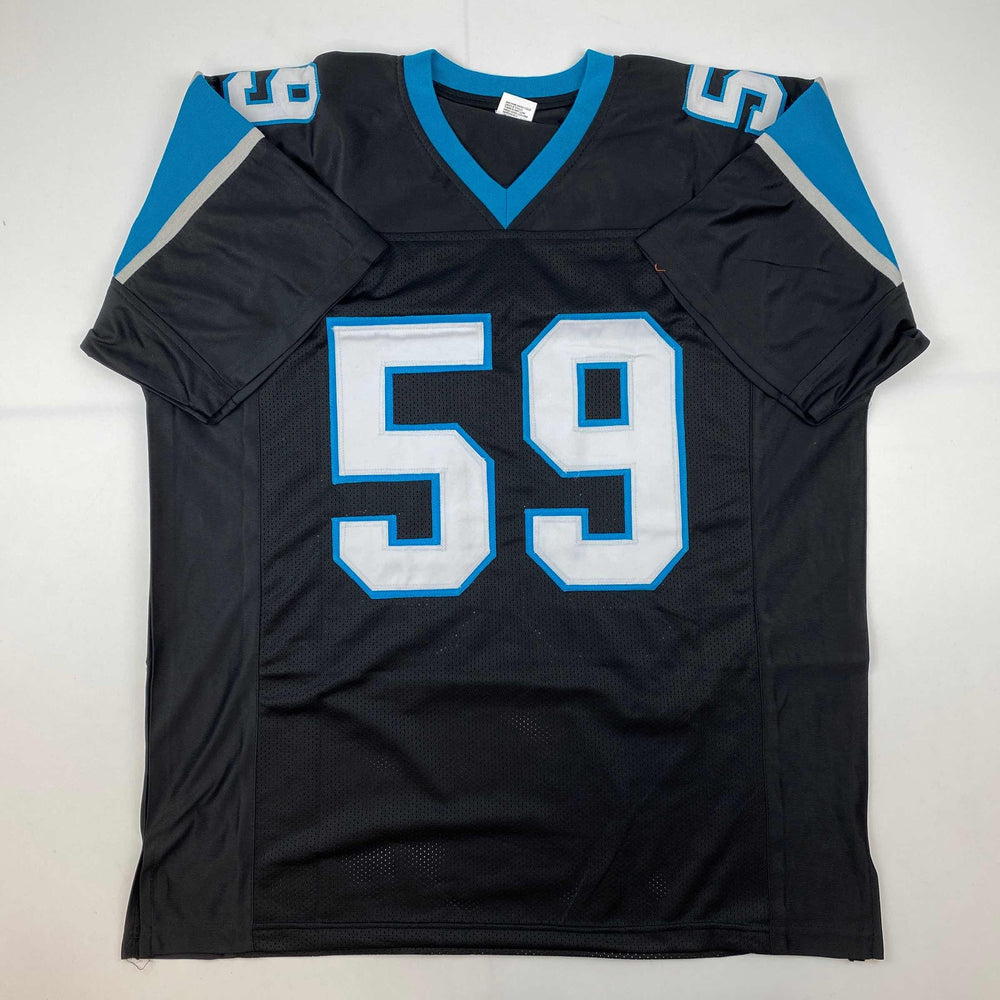 Facsimile Autographed Luke Kuechly Carolina Black Reprint Laser Auto Football Jersey Size Men's XL (ONLINE ORDER ONLY)