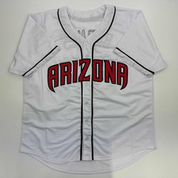 Facsimile Autographed Corbin Burnes Arizona White Reprint Laser Auto Baseball Jersey Size Men's XL (ONLINE ORDER ONLY)