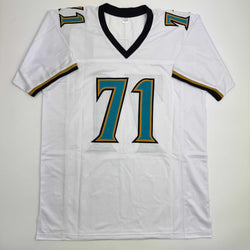 Autographed/Signed Tony Boselli HOF 22 Jacksonville White Football Jersey Beckett BAS COA