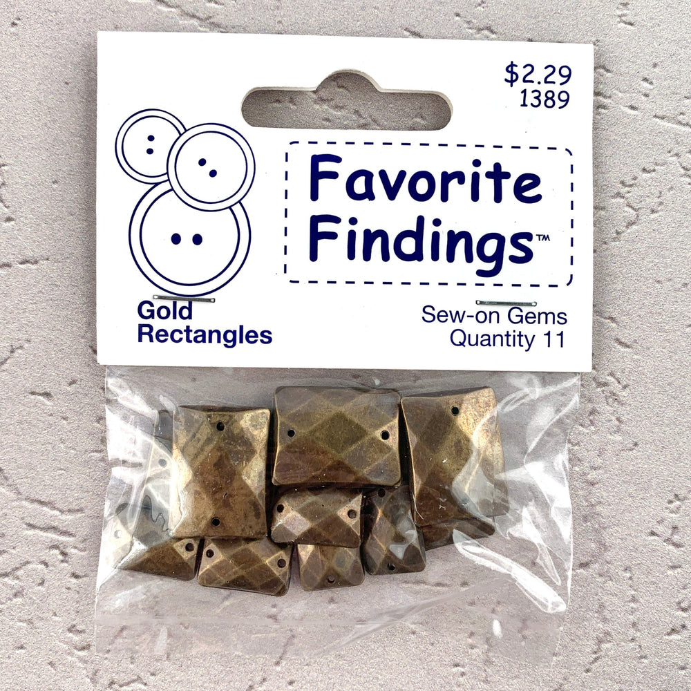 1389 Gold Rectangles - Favorite Findings - Sew-on Gems (ONLINE ORDER ONLY)