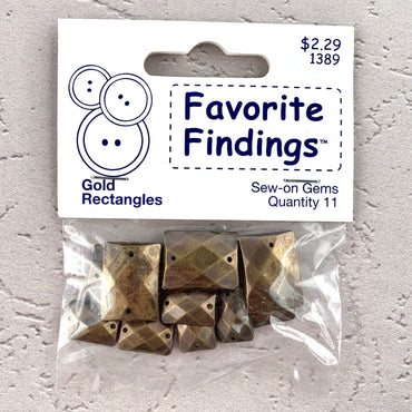 1389 Gold Rectangles - Favorite Findings - Sew-on Gems (ONLINE ORDER ONLY)
