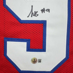 Autographed/Signed Kayshon Boutte New England Red Football Jersey Beckett BAS COA