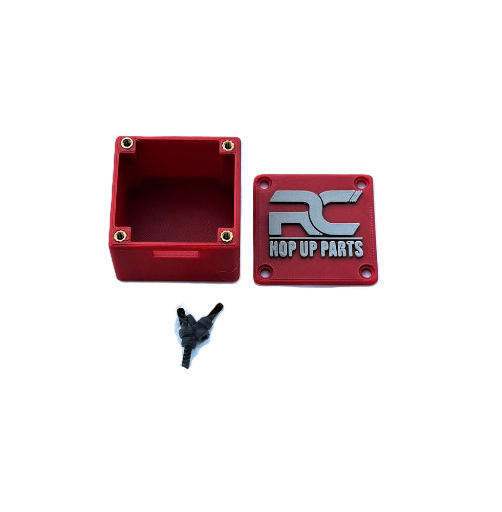 RC Hop Up Parts Large RC Receiver Box Red, Threaded M3 Inserts and Lid for CEN Racing F450, F250, Sicario (ONLINE ORDER ONLY)