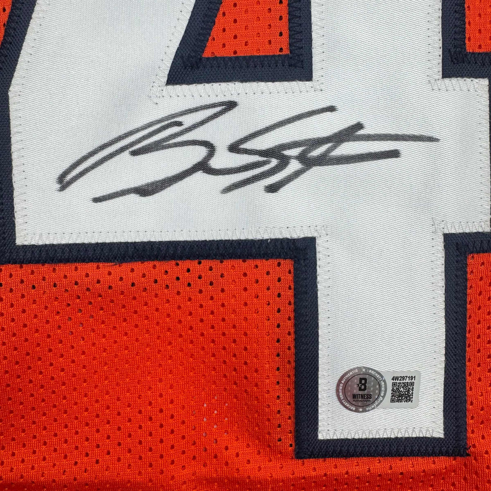Autographed/Signed Brandon Stokley Denver Orange Football Jersey Beckett BAS COA
