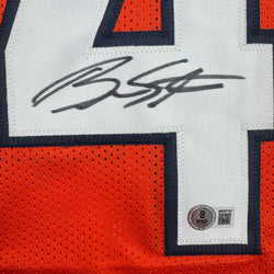 Autographed/Signed Brandon Stokley Denver Orange Football Jersey Beckett BAS COA