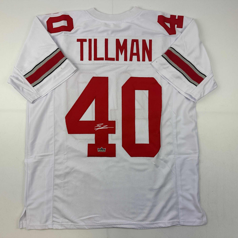 Facsimile Autographed Pat Tillman Arizona White Reprint Laser Auto Football Jersey Size Men's XL (ONLINE ORDER ONLY)