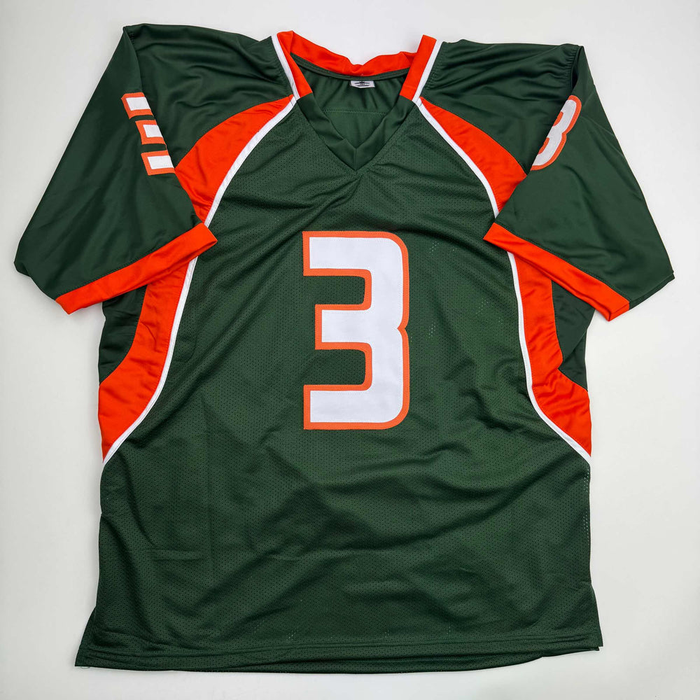 Autographed/Signed Frank Gore Miami Green Football Jersey JSA COA