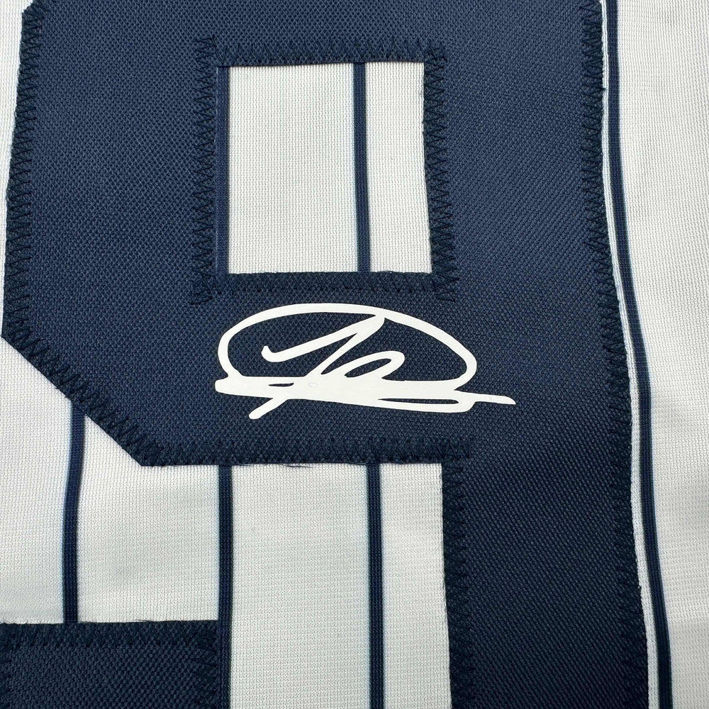 Facsimile Autographed Jasson Dominguez New York Pinstripe Reprint Laser Auto Baseball Jersey Size Men's XL (ONLINE ORDER ONLY)