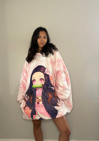 Nezuko Kamado Demon Slayer Wearable Blanket Hoodie for Kids & Adults | OLM Toys (ONLINE ORDER ONLY)