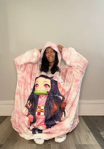 Nezuko Kamado Demon Slayer Wearable Blanket Hoodie for Kids & Adults | OLM Toys (ONLINE ORDER ONLY)