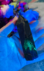 Volcano Agate Towers, UV Fluorescent Green Crystals (ONLINE ORDER ONLY)