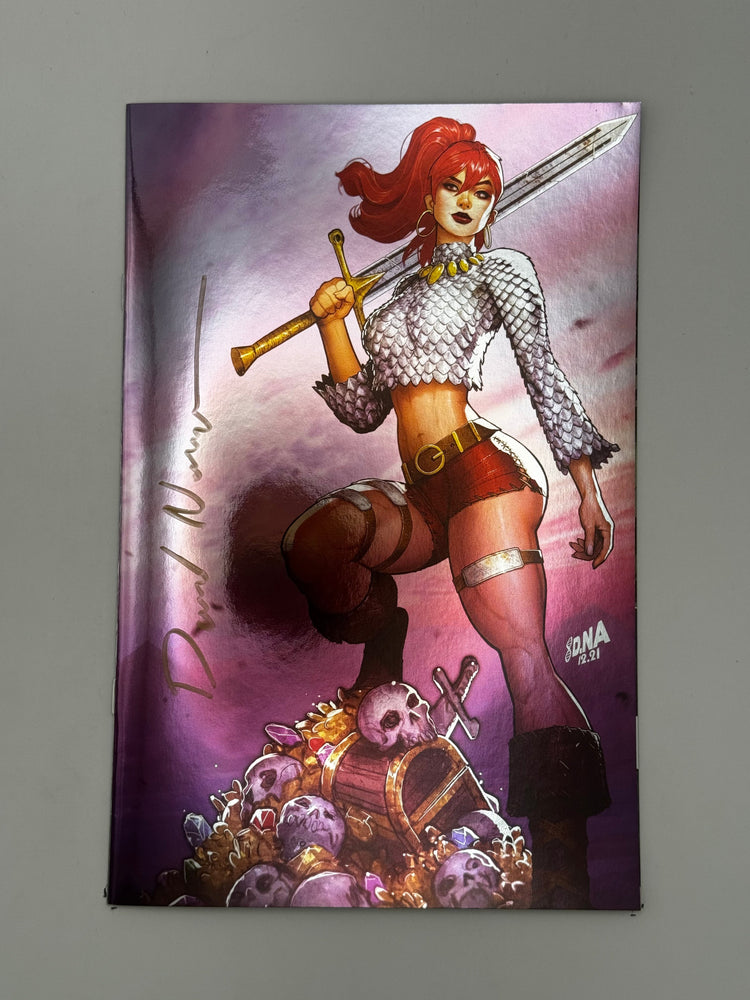 [SIGNED by David Nakayama] IMMORTAL RED SONJA #1 DAVID NAKAYAMA EXCLUSIVE FULL FOIL VIRGIN VAR (11/30/2022) (ONLINE ORDER ONLY)