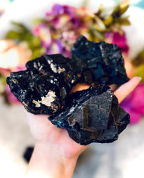 RARE Black Rose Fluorite Specimens, Fluoresce Red or Pink (ONLINE ORDER ONLY)
