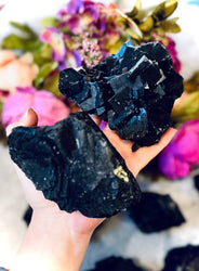 RARE Black Rose Fluorite Specimens, Fluoresce Red or Pink (ONLINE ORDER ONLY)