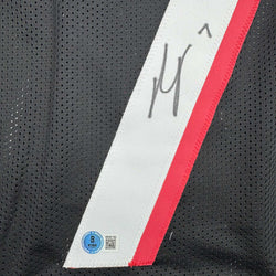 Autographed/Signed Bijan Robinson Atlanta Black Football Jersey Beckett BAS COA